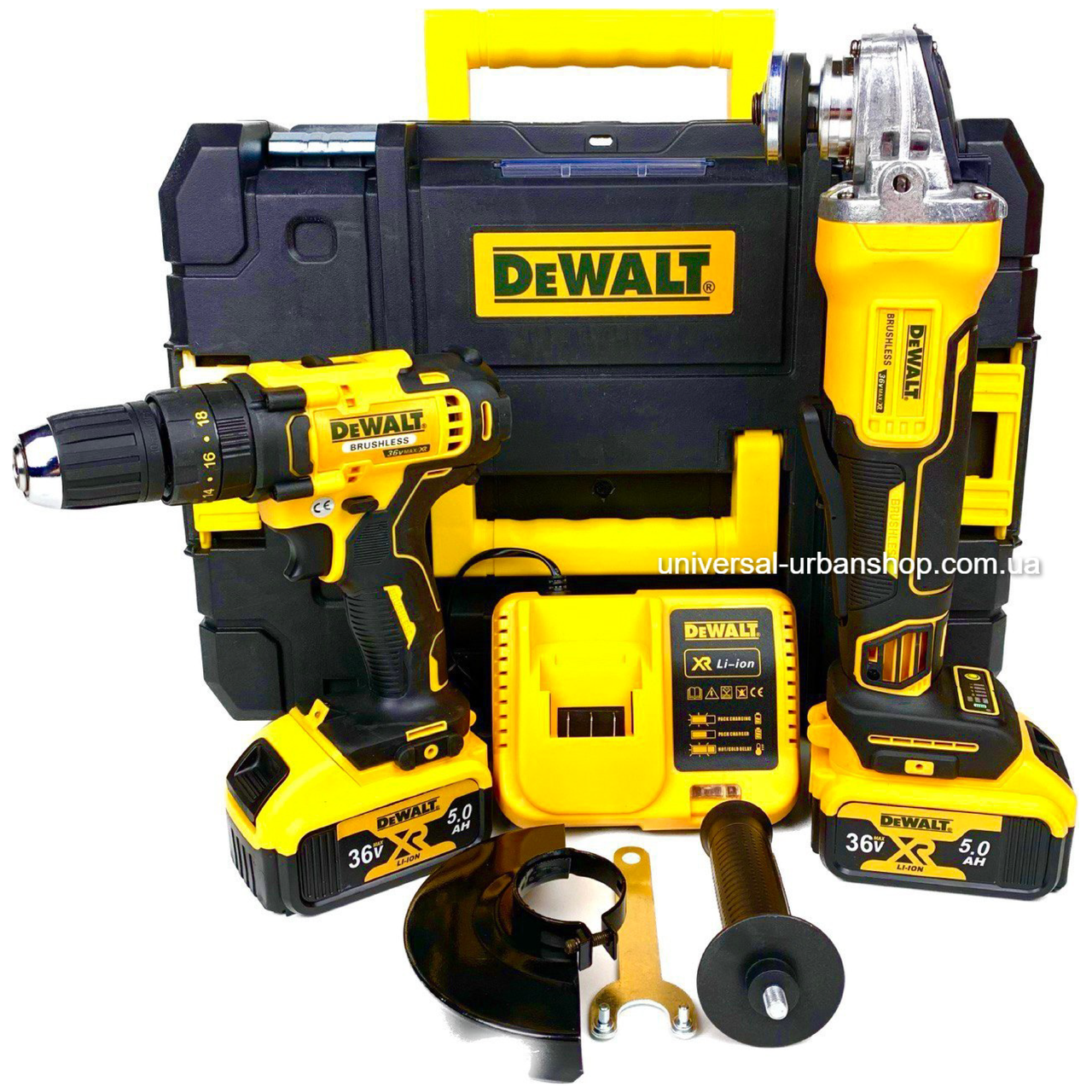 Набор аккумуляторного инструмента Dewalt 2в1 (36V, 5AH) Шуруповерт Dewalt DCD996NT + Болгарка Dewalt DCG405 - фото 2 - id-p2165246276