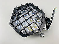 Фара LED шестиугольная с металлической решеткой OFF ROAD 96W 9V-80V 16 LED диодов