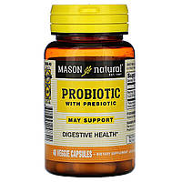 Пробиотик с пребиотиком Probiotic with Prebiotic Mason Natural 40 вегетарианских капсул ST, код: 7423720