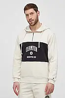 Urbanshop com ua Кофта Champion чоловіча колір бежевий з капюшоном з принтом 219851 РОЗМІРИ ЗАПИТУЙТЕ