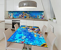 Наклейка 3Д виниловая на стол Zatarga «Жители океанов» 650х1200 мм для домов, квартир, столов MY, код: 6509627
