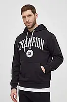 Urbanshop com ua Кофта Champion чоловіча колір чорний з капюшоном з принтом РОЗМІРИ ЗАПИТУЙТЕ