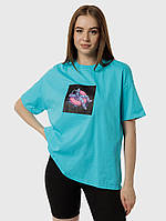Жіноча футболка оверсайз L блакитний Dias ЦБ-00218098 UL, код: 8420728