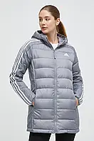 Urbanshop com ua Пухова куртка adidas жіноча колір сірий перехідна РОЗМІРИ ЗАПИТУЙТЕ