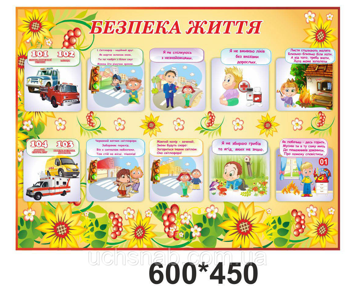 Стенд для дитячого садка "Безпека життя"