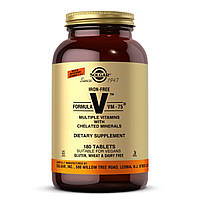 Мультивитамины без железа, формула VM-75, Iron-Free Formula VM-75, Solgar, 180 таблеток DH, код: 6497252