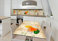 Наклейка 3Д виниловая на стол Zatarga «Чай с лимоном» 650х1200 мм для домов, квартир, столов, UL, код: 6509597
