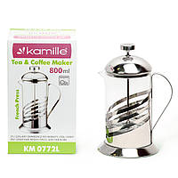 Стеклянный заварник Frenchpress 800мл KL225532 Kamille KV, код: 8393762