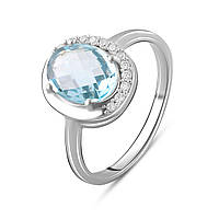 Серебряное кольцо SilverBreeze с натуральным топазом 2.633ct (2083405) 18.5 размер EV, код: 6597690