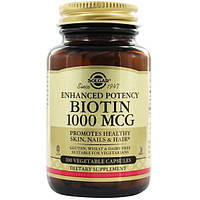 Биотин Solgar Biotin 1000 mcg 100 Veg Caps DH, код: 7519075