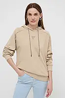 Urbanshop com ua Кофта Guess жіноча колір бежевий з капюшоном однотонна W4GQ12 KBK32 РОЗМІРИ ЗАПИТУЙТЕ