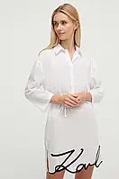 Urbanshop com ua Бавовняна сукня покривало Karl Lagerfeld колір білий РОЗМІРИ ЗАПИТУЙТЕ