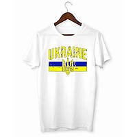 Футболка Арбуз Герб и флаг Ukraine L Белый UL, код: 8181229
