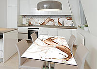 Наклейка 3Д виниловая на стол Zatarga «Молоко и какао» 600х1200 мм для домов, квартир, столов UL, код: 6510368