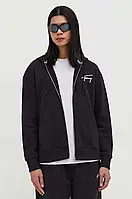 Urbanshop com ua Бавовняна кофта Tommy Jeans чоловіча колір чорний з капюшоном однотонна РОЗМІРИ ЗАПИТУЙТЕ