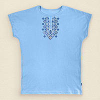 Жіноча футболка Dexters під вишиванку M блакитний (131628768745) TP, код: 8335581