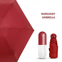 Мини зонт в чехле капсула Capsule Umbrella Бордовый ! TOP