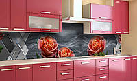 Наклейка виниловая кухонный фартук Zatarga Оранжевые Розы 600х3000 мм UL, код: 5567262
