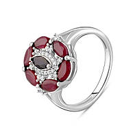 Серебряное кольцо SilverBreeze с натуральным сапфиром рубином (2107309) 18.5 PZ, код: 8024089