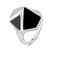 Серебряное кольцо SilverBreeze с натуральным ониксом (2107651) 18 PZ, код: 8024116