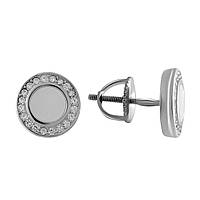Серебряные серьги SilverBreeze с натуральным перламутром (2044314) PZ, код: 6434189