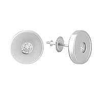 Серебряные серьги SilverBreeze с фианитами (2081401) PZ, код: 6597572