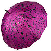 Женский зонт-трость на 16 спиц с абстрактным принтом полуавтомат от фирмы Toprain малиновый 0 EV, код: 8324094