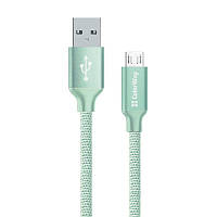 Кабель ColorWay USB-MicroUSB, 2.4А, 2м Mint (CW-CBUM009-MT) XN, код: 6703654