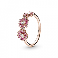 Серебряное кольцо в позолоте Pandora Розовые маргаритки rose 188792C01 PZ, код: 7360660