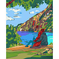 Картина по номерам Strateg Премиум На берегу реки размером 40х50 см (DY357) UP, код: 8119124