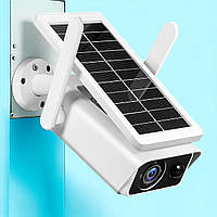 Беспроводная уличная WiFi камера Solar ABQ-Q1 Full HD Icsee с удаленным доступом Белая