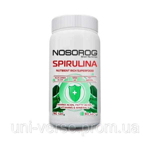 Спирулина для спорта Nosorog Nutrition Spirulina 90 Tabs XN, код: 7808601 - фото 1 - id-p2165353397