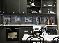 Наклейка виниловая кухонный фартук Zatarga Картины на Деревянном фоне 600х3000 мм (Z181313 2) FE, код: 5562893