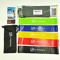Эспандеры резиновые ленты резинки для фитнеса йоги U-POWEX набор спортивных резинок комплект из 5 штук! TOP!