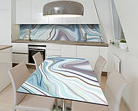 Наклейка 3Д виниловая на стол Zatarga «Голубой халцедон» 600х1200 мм для домов, квартир, стол UL, код: 6512040