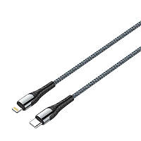 Кабель ColorWay USB Type-C-Lightning, PD Fast Charging, 3.0А, 2м, Grey (CW-CBPDCL036-GR) PZ, код: 6712018