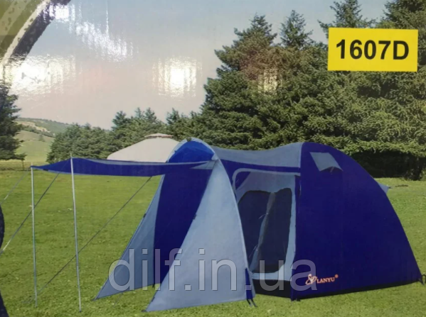 Намет 5-ти місний Lanyu LY 1607D туристичний кемпінговий з навісом 450 x 250 x 195 см