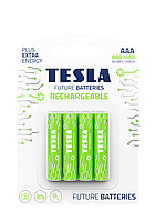 Аккумуляторы Tesla AAA GREEN+ RECHARGEABLE 800mAh HR03 BLISTER FOIL 4 шт. GR, код: 8327889