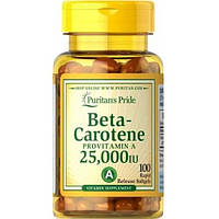 Витамин A Puritan's Pride Beta-Carotene 25,000 IU 100 Softgels PZ, код: 7520680