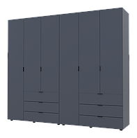 Розпашна шафа для одягу Гелар комплект Doros Графіт 3+3 двері ДСП 232,4х49,5х203,4 (4200212 IN, код: 8037462