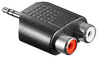 Перехідник аудіо Lucom Jack 3.5mm 3pin-RCAx2 M F адаптер Stereo Left Right Y-form чорний (25. XN, код: 7454061