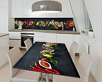 Наклейка 3Д виниловая на стол Zatarga «Жгучие специи» 650х1200 мм для домов, квартир, столов, UL, код: 6443369