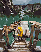 Картина по номерам BrushMe Путешественник на озере Брайес 40х50см BS52565 UP, код: 8264243