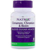Микроэлемент Хром Natrol Cinnamon Chromium Biotin 60 Tabs BB, код: 7673726