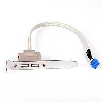 Планка корпусна Goobay USB2.0 Ax2-PinHeader (планка) 0.20m Slot Bracket(75.09.3035) XN, код: 7454269