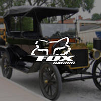 Наклейка на Авто / Мото / Витрину на Стекло Кузов "Fox Racing" белый цвет