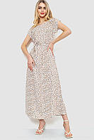 Платье с принтом молочно-бежевый 214R055-2 Ager L QT, код: 8387128