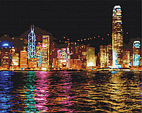 Картина по номерам BrushMe Ночной Гонконг 40х50см BS7256 QT, код: 8265460