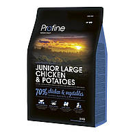 Корм Profine Junior Large Breed Chicken Potatoes сухой с курицей для щенят и юниоров крупных UP, код: 8451555