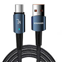 Зарядный кабель ESSAGER Sunset черный USB Type-C 7A 1 метр PZ, код: 8405070